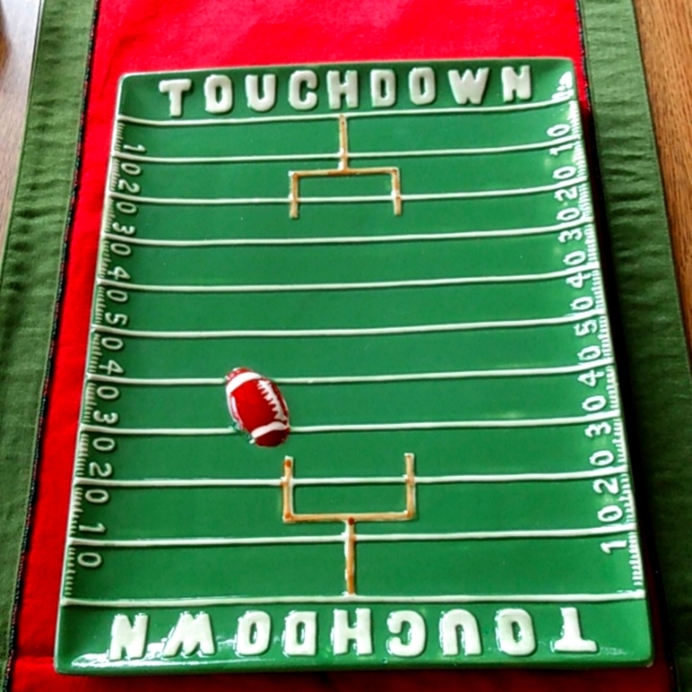 Ceramic Football "Touchdown" Platter